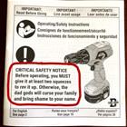 Critical Safety Notice