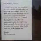 Dear Tillicum Thieves