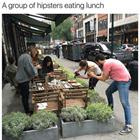 Hipsters Eating Lunch