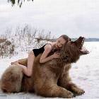 Russian Model Poses With Bear