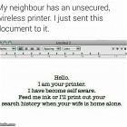 Unsecured Wireless Printer